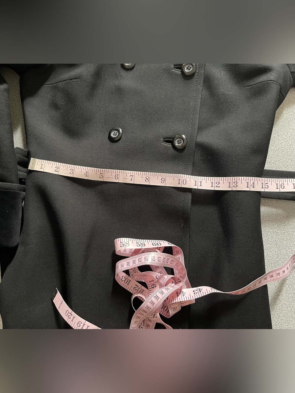 Irving Samuel For Ogilvy's Classic Double-Breasted Black Wool Coat with Belt - Picture 12 of 14